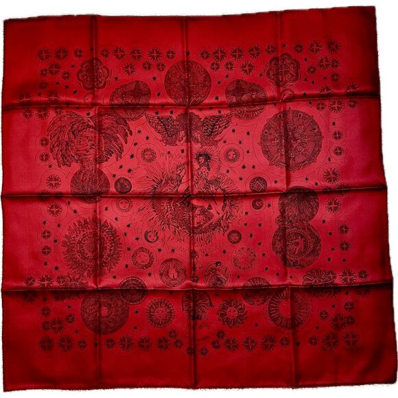 *NEW* EXTREMELY RARE Vintage 1994 Red Hermes Le Roy Soleil Silk Scarf - Picture 1 of 8